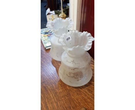 2 OIL LAMP SHADES