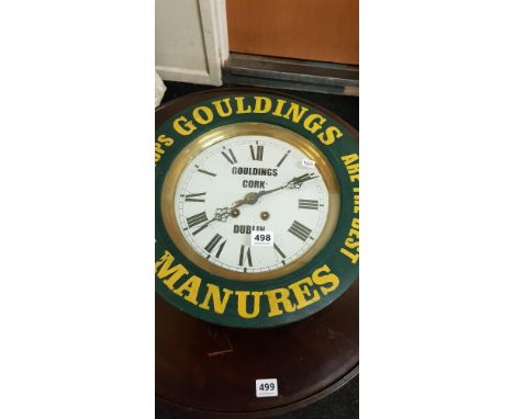 ANTIQUE WALL CLOCK WITH LATER LETTERING