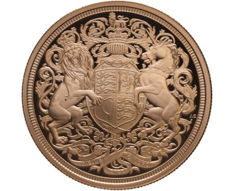 UNITED KINGDOM. Charles III, 2022-. Gold 2 pounds (double sovereign), 2022. Royal Mint. Proof. Issued as the first sovereign 