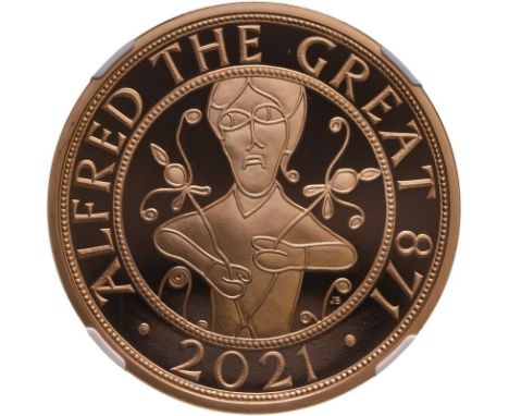 UNITED KINGDOM. Elizabeth II, 1952-2022. Gold 5 pounds, 2021. Royal Mint. Proof. Issued to celebrate the 1,150th anniversary 