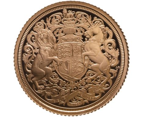UNITED KINGDOM. Charles III, 2022-. Gold 1/4 sovereign, 2022. Royal Mint. Proof. Issued as the first sovereign for King Charl