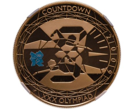 UNITED KINGDOM. Elizabeth II, 1952-2022. Gold 5 pounds, 2009. Royal Mint. Proof. Celebrating the countdown of 3 years until t