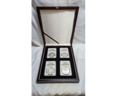 UNITED KINGDOM. Lot of 4 silver coins.Coin 1: Elizabeth II, 1952-2022, 5 Pounds (Crown) 2013. Royal Mint. Proof. First Portra