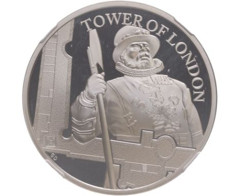 UNITED KINGDOM. Elizabeth II, 1952-2022. Silver 5 pounds, 2019. Royal Mint. Proof. Part of the Tower of London Collection coi