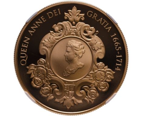UNITED KINGDOM. Elizabeth II, 1952-2022. Gold 5 pounds (crown), 2014. Royal Mint. Proof. Commemorating the 300th Anniversary 