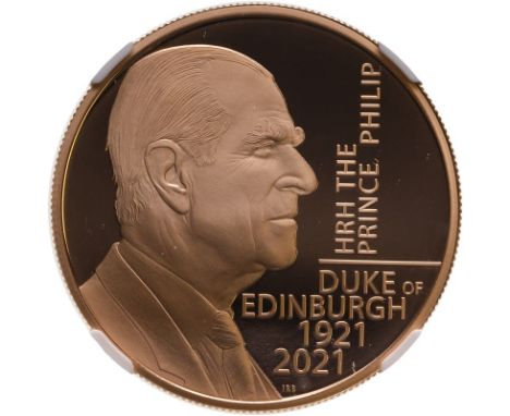UNITED KINGDOM. Elizabeth II, 1952-2022. Gold 5 pounds, 2021. Royal Mint. Proof. Issued to commemorate the life of HRH The Pr