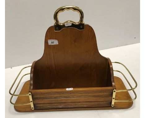 A Valenti wooden drinks caddy with brass mounts 38 cm high x 50 cm wide