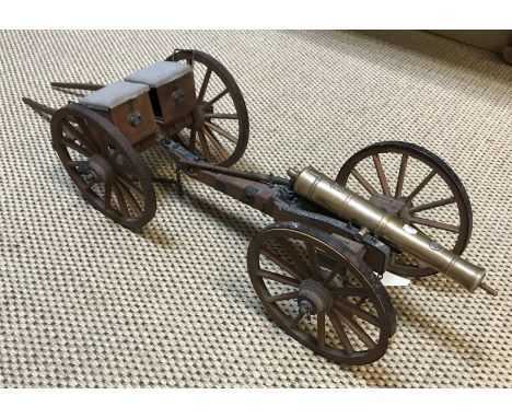 A bronze model working canon, bearing various cyphers including "GR" and "360" over "C", within a lozenge stamp and crowned "