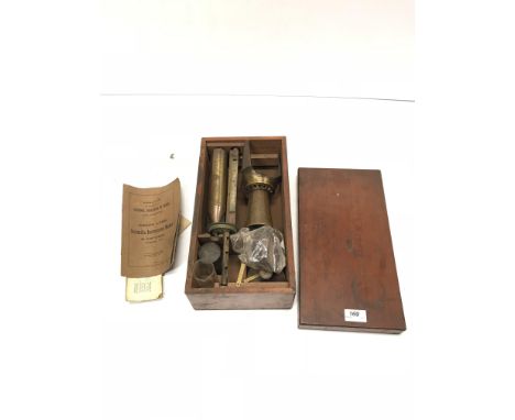 A new improved alcohol meter by W. Reeves of 146 Minories, London, EC together with brief instruction leaflet and pamphlet "D
