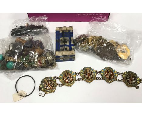 A collection of various jewellery and watch straps to include iron bangle bearing label "iron bracelet river wear", a collect
