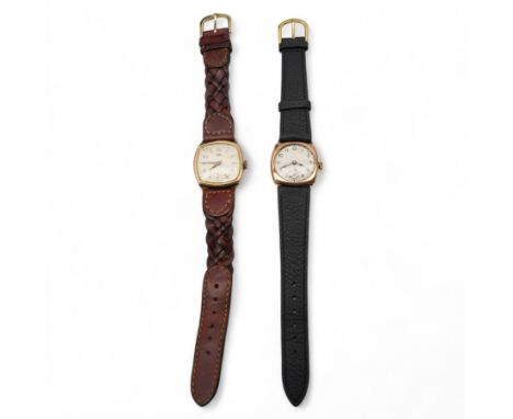 Cyma 9ct gold manual wind wristwatch, Edinburgh 1953 and a Trebex 9ct gold manual wind wristwatch, both with subsidiary secon