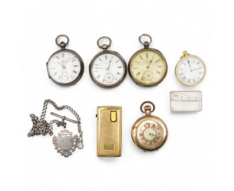 Three silver open face pocket watches including 'The Express Engliish lever', 'Perfection' lever and one other by Ford & Gall