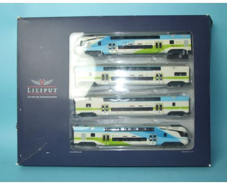 Bachmann Liliput HO gauge, 4-car set L133926 Doppelstocktriebzug Typkiss Westbahn Epoche VI, (boxed, box a/f).