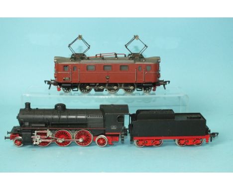 Fleischmann HO gauge, a Sea 1333 I-Co-I twin-pantograph locomotive RN799 and a 1368 2-6-2 locomotive and tender RN FS 685026,