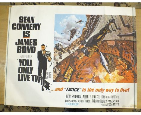 A British quad film poster 'James Bond, You Only Live Twice', rolled, (a/f, tear, scuffs, etc.).