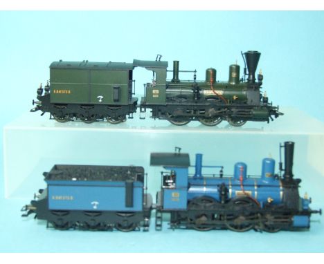 Märklin HO gauge, 37977 0-6-0 locomotive and tender K Bay Sts no. B VI, (no box) and another, similar, 37974 "Klopstock", (no