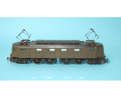Fleischmann HO gauge, 1339 FS brown Class E428 E-Lok 2-4-4-2 twin pantograph locomotive no. 29/123, (no box).