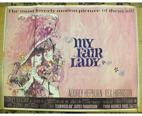 A British quad film poster 'My Fair Lady', rolled, (a/f, scuffs, Sellotape marks, etc.).
