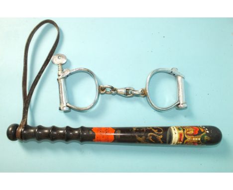 An Edwardian County of Worcester truncheon with crowned ER cipher, by Hiatt &amp; Co, Birmingham, 39cm and a pair of "Hiatt B