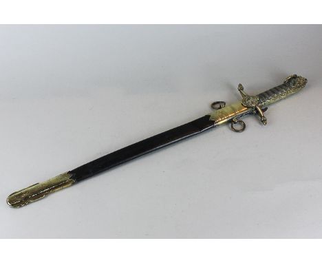 An Edward VII Royal Navy midshipman's dirk with 17.75 inch blade with royal cipher Gieves and Son, Portsmouth, shagreen handl