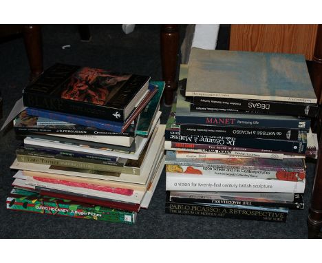 A collection of Art books and catalogues, including Late Turner at the Tate, Post-Impressionism, Matisse, Picasso, Spencer, H