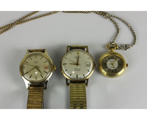 A 9ct gold Rotary watch and two other gilt watches 