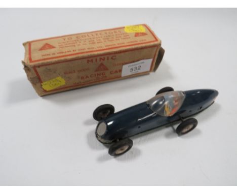 A VINTAGE BOXED MINIC TINPLATE DUCKWORTH RACING CAR