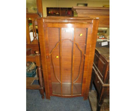 A VINTAGE WALNUT CHINA CABINET