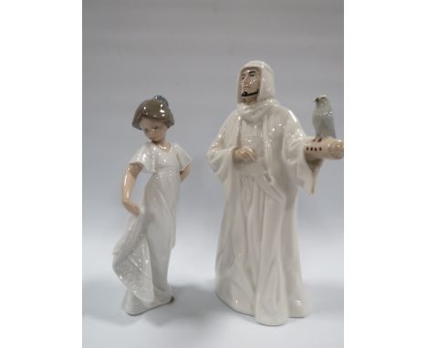 A ROYAL DOULTON FIGURE TOGETHER WITH A NAO FIGURE