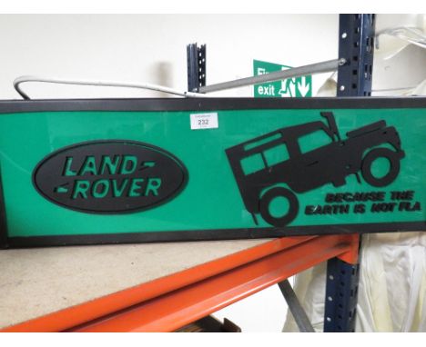 A SCRATCH BUILT MODEL ILLUMINATING LAND ROVER LIGHT BOX SIGN 