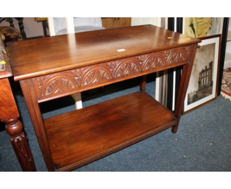 A LLOYD LOOM LINEN BOX, CONSOLE TABLE AND HALL TABLE (3)