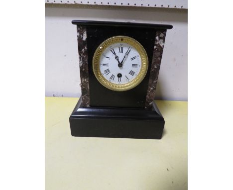A SLATE MANTLE CLOCK 