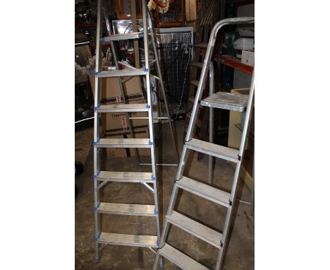 TWO ALUMINIUM STEP LADDERS