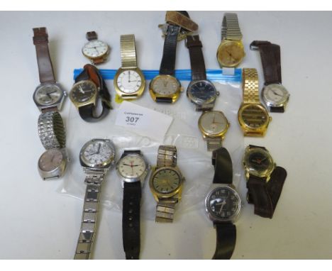 SEVENTEEN ASSORTED GENTLEMANS MANUAL WRISTWATCHES, TO INCLUDE EXAMPLES BY SOLO, SUMMIT, SANTIMA, LOBOS, RUHLA, LENO, RONE ETC