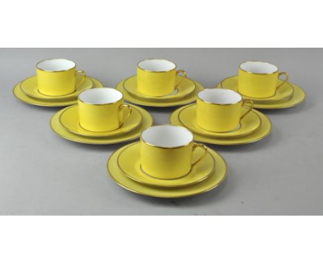 An 'Asprey' six person coffee set of cups, saucers and side plates