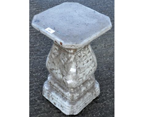 A glazed ceramic column , garden ornament, 48cm high