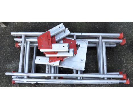 A five section metal ladder, each section 92cm high
