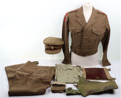 Royal Army Ordnance Corps Officers Battle Dress Uniform Grouping, consisting of 1949 pattern battle dress blouse with origina