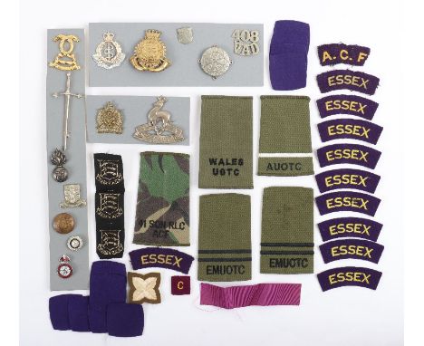 British OTC &amp; Cadet Badges, including collar badges, cap badges, buttons, enamel lapels etc. Cloth insignia and commonwea