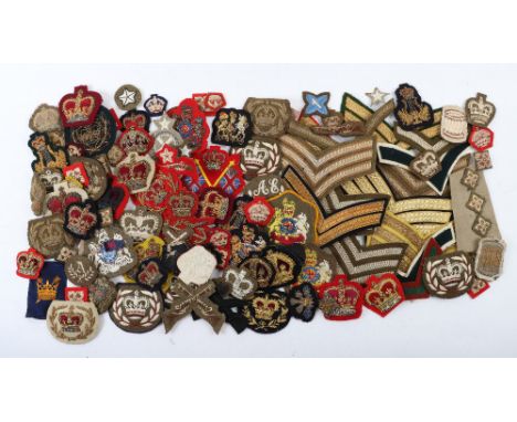 Quantity of British Army Rank Badges, including rank chevrons, pips, crowns, sleeve badges, etc.