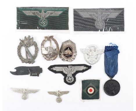 WW2 German Infantry Assault Badge in Silver, with AS makers mark to the reverse. Ball hinge but no pin or catch; 4x German ca