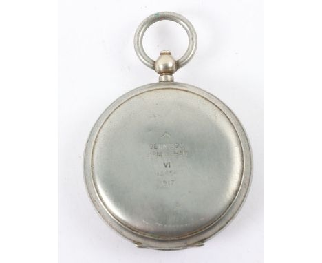 WW1 1917 Dated British Officers Compass, the case is stamped with broad arrow and “DENNISON BIRMINGHAM VI 13654 1917”. Genera