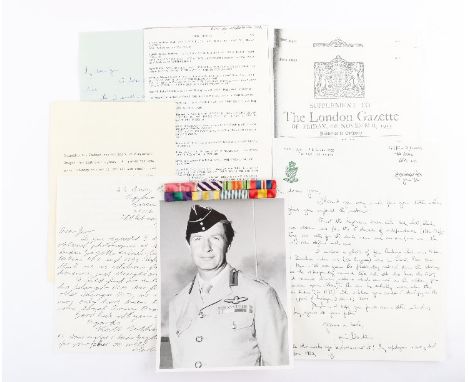Medal Ribbon Bar of Brigadier K Perkins Royal Artillery Awarded the Distinguished Flying Cross in the Korean War and the MBE 