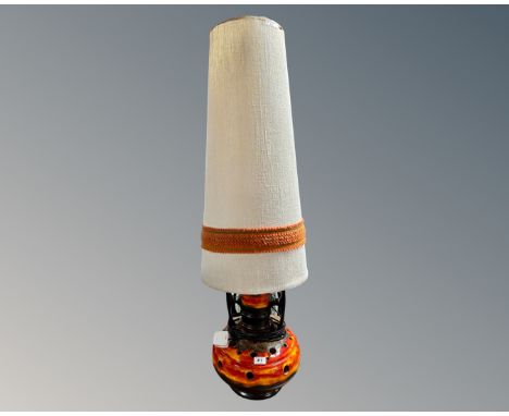 A 1970s West German fat lava lamp "Herdo" with shade.
