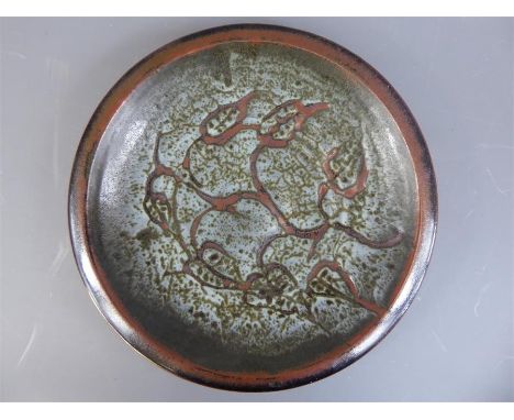 ARR David Leach OBE (1911-2005) Lowerdown Studio Pottery Charger, twin-glazed celadon interior with willow silhouette, approx