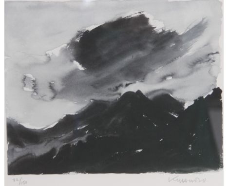 Sir John Kyffin Williams, O.B.E. R.A. (1918 - 2006),Dark clouds over Snowdonia,Limited edition print on paper,Signed in penci