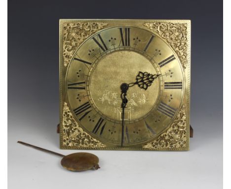 A mid 18th and later brass dial wall clock, the 26cm square brass dial signed 'Joseph Cooper, Whitchurch', with a later assoc