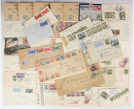 PHILATELY: A collection of fifty four Chinese postal history covers and cards, 1920s and 1930s, to and from a British nationa