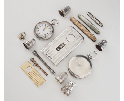 A selection of silver tableware and accessories, to include; a Victorian silver watch case, Richard Oliver, London 1868, of c