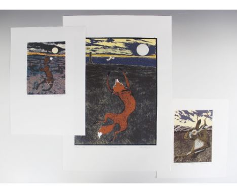 English school (late 20th century),"The Holcombe Fox",Limited edition print on paper,Indistinctly signed, titled, numbered "2